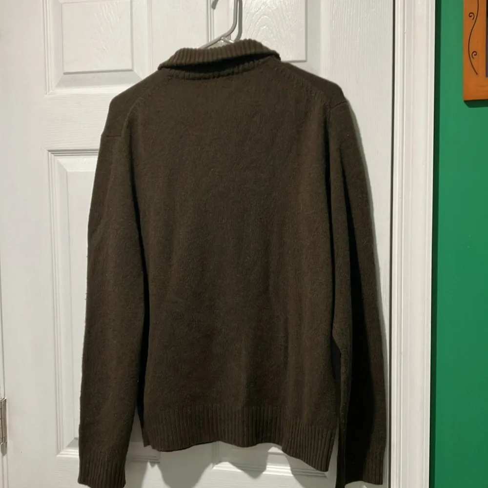 J. Crew Men's Brown Sweater lambswool style 70737 large dark academia 1/4 zip